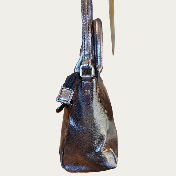 Bling IRRIDESCENT TREVISO Silver Mini-Tote With Crossbody Strap, EUC - Picture 7 of 15